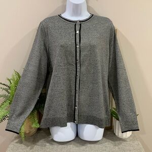 CALVIN KLEIN Grey Crewneck Button up Cardigan Sweater NEW